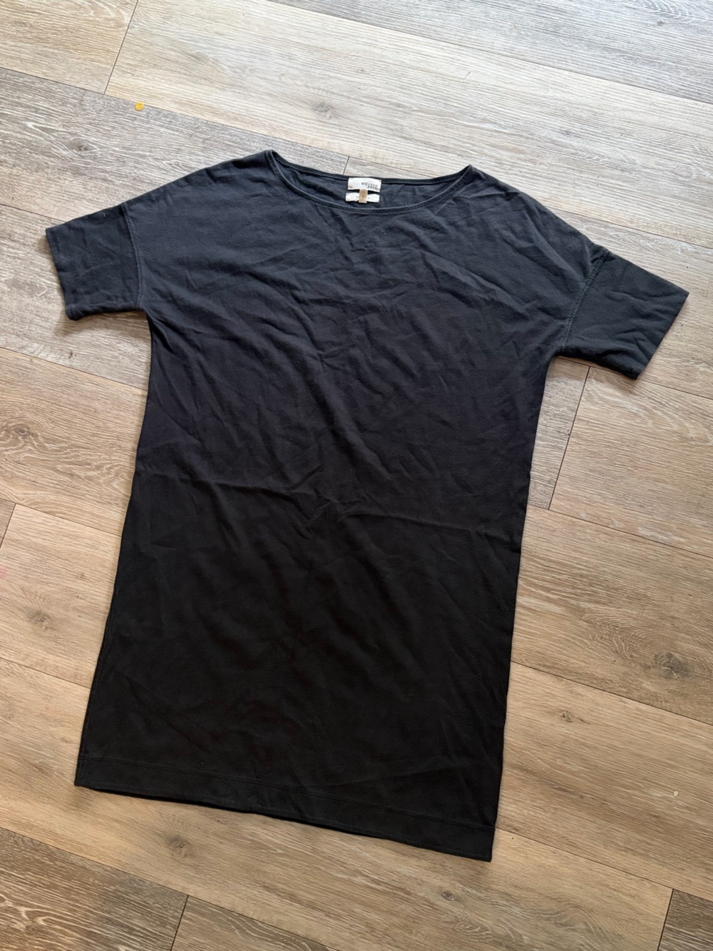 Wilfred Free 100% Cotton Black Mini Oversized Tshirt Dress